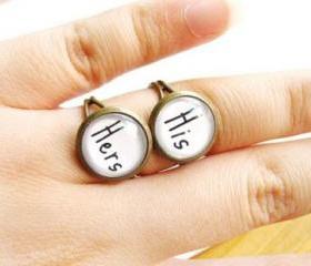 Vintage Handmade His & Hers Gem Couple Rings