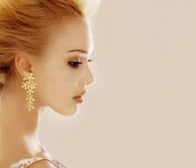 Vintage Elegant Czech Drilling Flowers Dangle Earrings